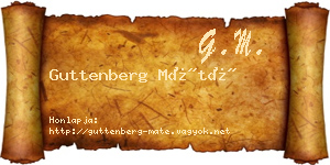 Guttenberg Máté névjegykártya